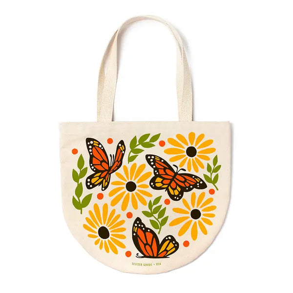 Round Canvas Tote - Monarchs - Seltzer Goods - Wild Lark