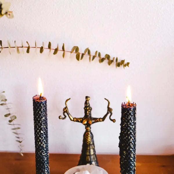 Honeycomb Beeswax Crystal Ritual Candle -  - Ark Made - Wild Lark