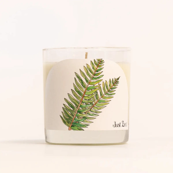 Medium Glass Candle - Sandalwood Fern - Just Bee - Wild Lark