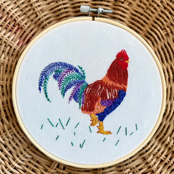 DIY Embroidery Kit - Rustic Rooster - Stitches by Tiff - Wild Lark