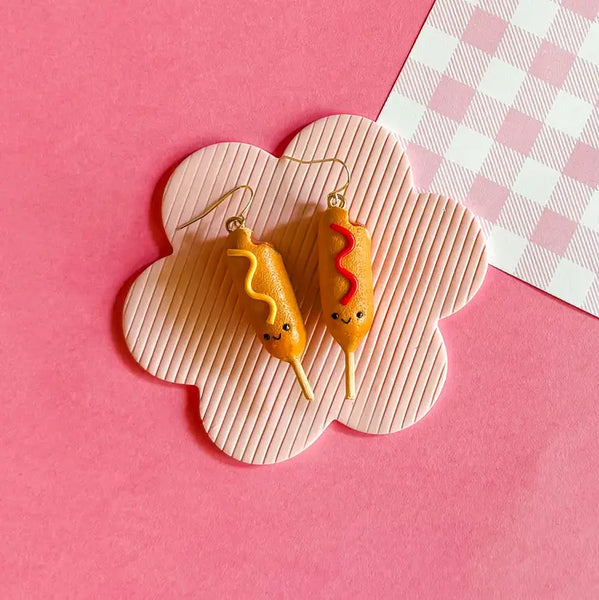 Corn Dog Polymer Clay Earrings