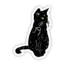 Black Cat with Yellow Eyes and Constellation Sticker -  - Big Moods - Wild Lark