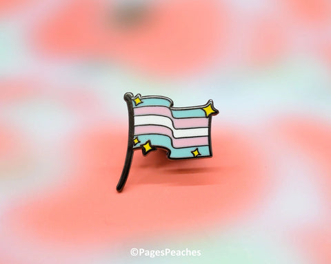Hard Enamel Transgender Flag Pin - - Page's Peaches - Wild Lark