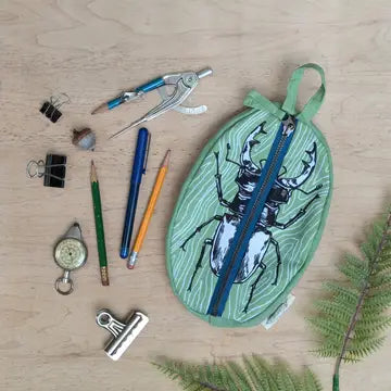 Zippered Pouch - Stag Beetle - ilikesara - Wild Lark