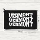 Vermont Wavy Text Black Canvas Zipper Bag -  - Coastal Creators of Connecticut - Wild Lark