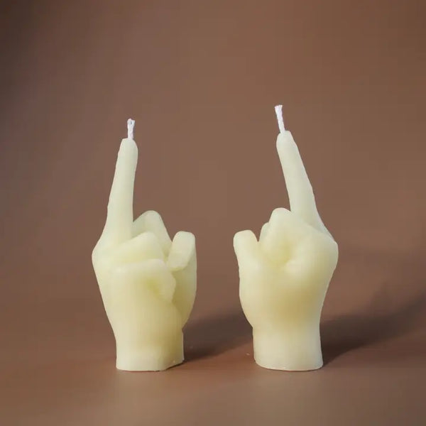 Middle Finger Beeswax/ Soy Blend Candle- Birthday Cake Topper - - Wicksburgh - Wild Lark