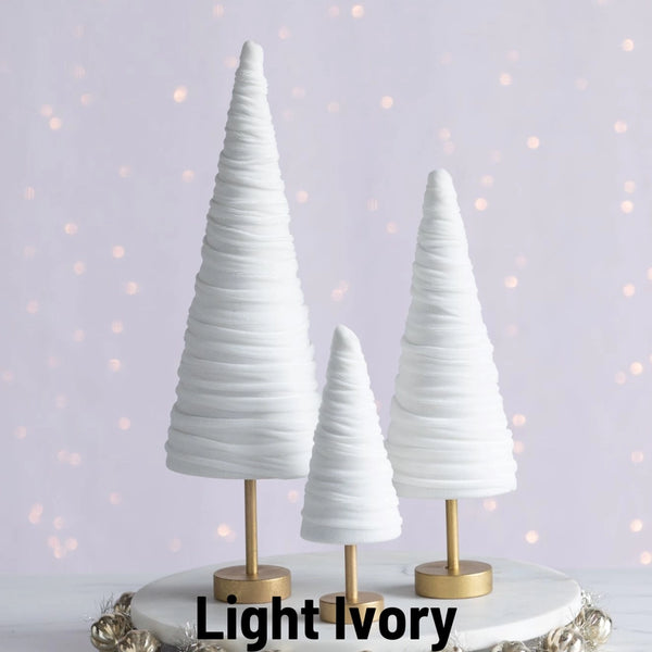 Velvet Pedestal Trees - Light Ivory / Small - Your Heart's Content - Wild Lark