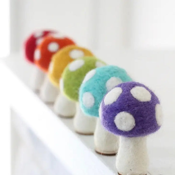 Rainbow Mushrooms -  - Sheep Farm Felt - Wild Lark