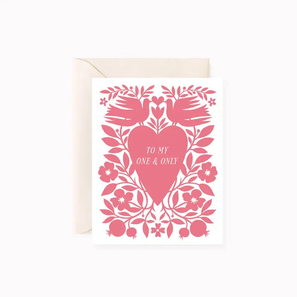 Valentine's Day Greeting Cards by Botanica Paper Co - To My One & Only - Botanica Paper Co. - Wild Lark