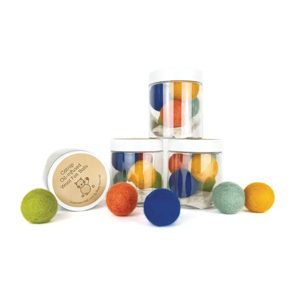 Catnip Oil-Infused Felt Balls | Large, Set of 5 -  - Sheep Farm Felt - Wild Lark