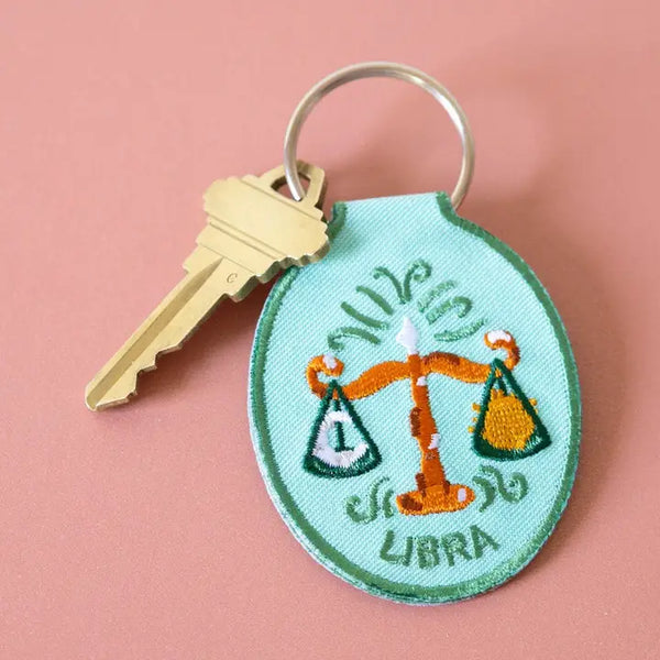 Zodiac Embroidered Keychain by Lindy Stark
