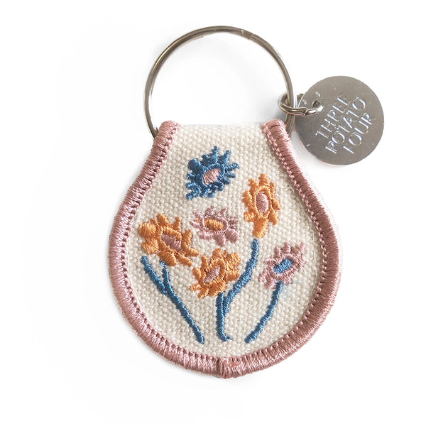 Patch Keychain - Pink Floral - Three Potato Four - Wild Lark