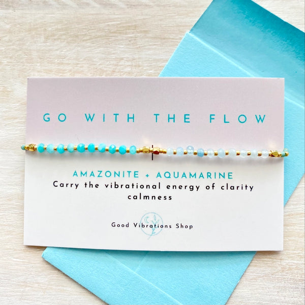 Gemstone Intention Bracelet - Go with the Flow - Good Vibrations Shop - Wild Lark
