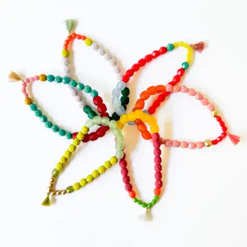 Multicolor Recycled African Glass and Mixed Bead Bracelet