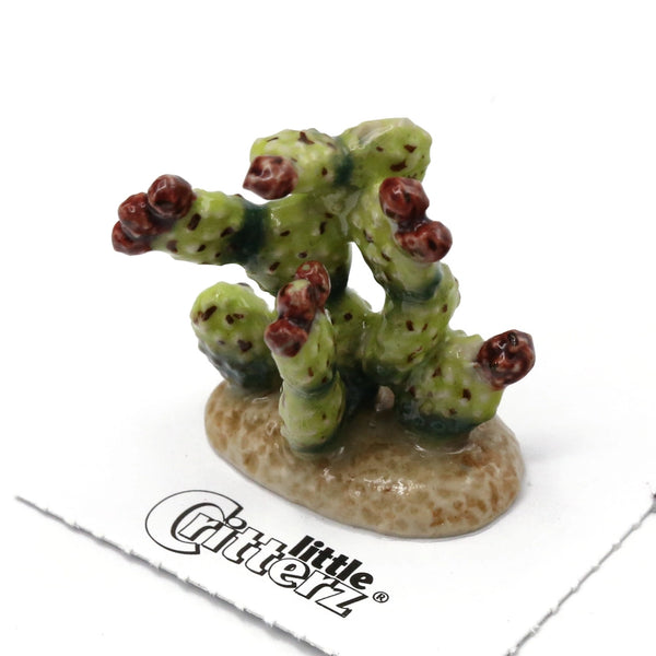 Porcelain Miniature Critters - Prickly Pear Cactus - Little Critterz - Wild Lark