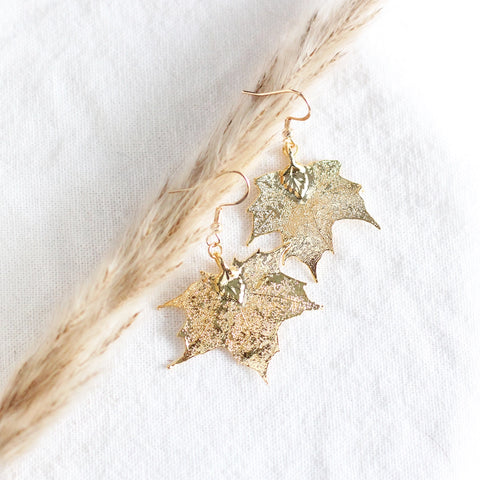 Maple Leaf Earrings - Gold - Birch Jewellery - Wild Lark