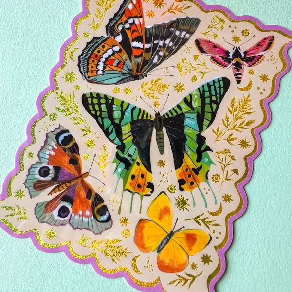 Katie Daisy Matte Sticker - Fly Away (glitter) - Katie Daisy - Wild Lark