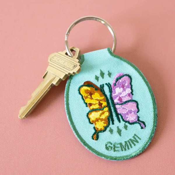 Zodiac Embroidered Keychain by Lindy Stark
