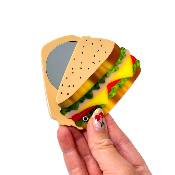 Deli Sandwich Compact Mirror DUPLICATE - - Jenny Lemons - Wild Lark