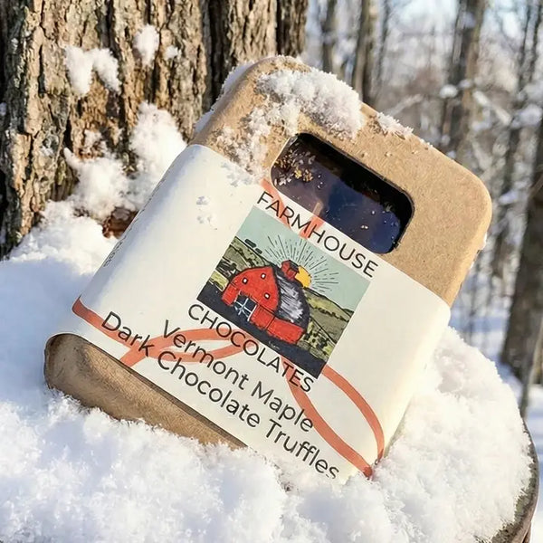 4 Piece Dark Chocolate Truffles - Vermont Maple - Farmhouse Chocolates - Wild Lark