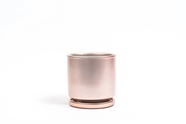 4.5" Gemstone Pot - with Water Saucer - Rose Gold - Momma Pots - Wild Lark