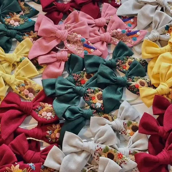 Embroidered Hair Bow -  - Quince Fables - Wild Lark