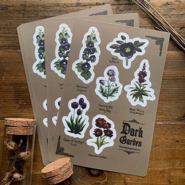 Creeping Moon Sticker Sheets - Dark Garden - The Creeping Moon - Wild Lark