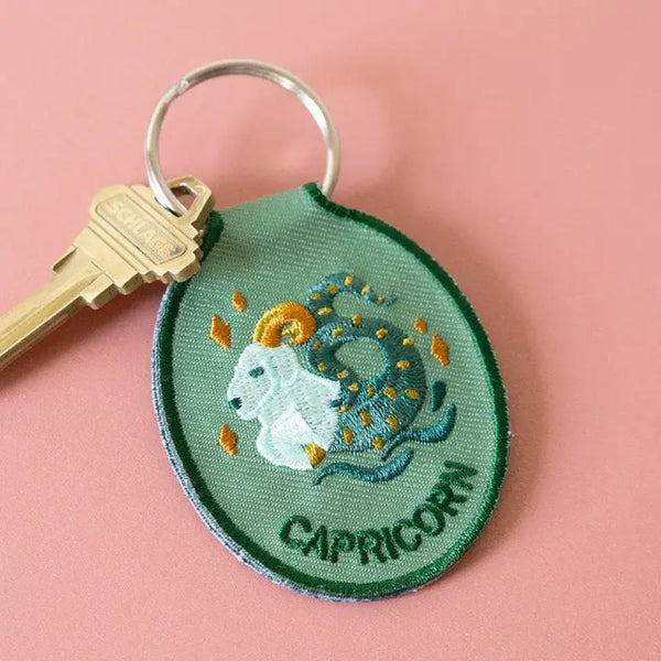 Zodiac Embroidered Keychain by Lindy Stark
