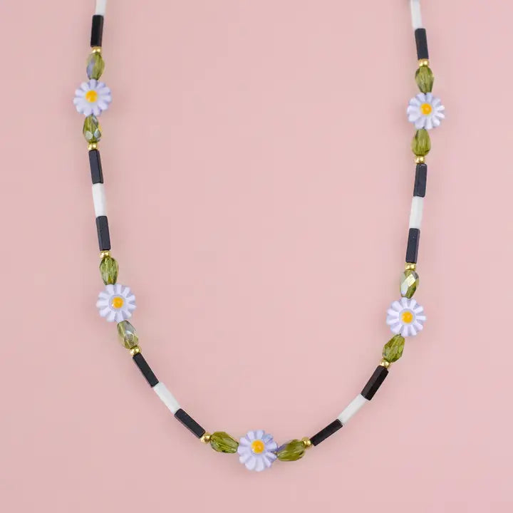 Lavender Daisy Beaded Jewelry - Necklace - Jill Makes - Wild Lark