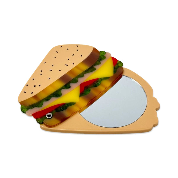 Deli Sandwich Compact Mirror DUPLICATE - - Jenny Lemons - Wild Lark