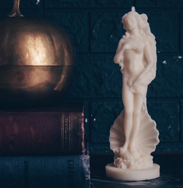 Birth of Venus Pillar Candle - - A Pleasant Thought - Wild Lark