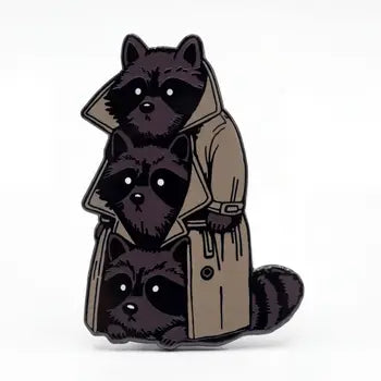Strike Gently Pins - Three Raccoons in a Trenchcoat - Strike Gently - Wild Lark