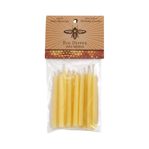 Beeswax Birthday Candles - Natural - Big Dipper Wax Works - Wild Lark