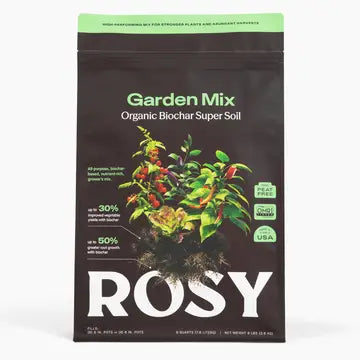 Garden Mix - Organic Biochar Super Soil For Potted Plants - 8qt - - Rosy Soil - Wild Lark
