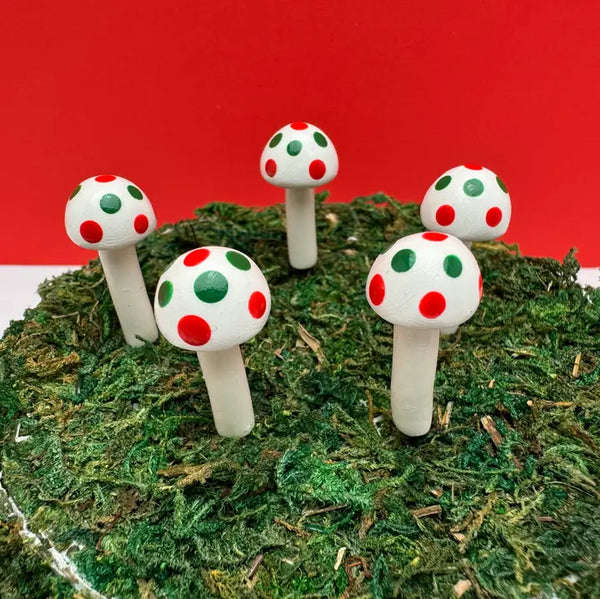 Fairy Garden Mushroom Ball-style Plant Pick - Christmas - Mystical Woodlands - Wild Lark