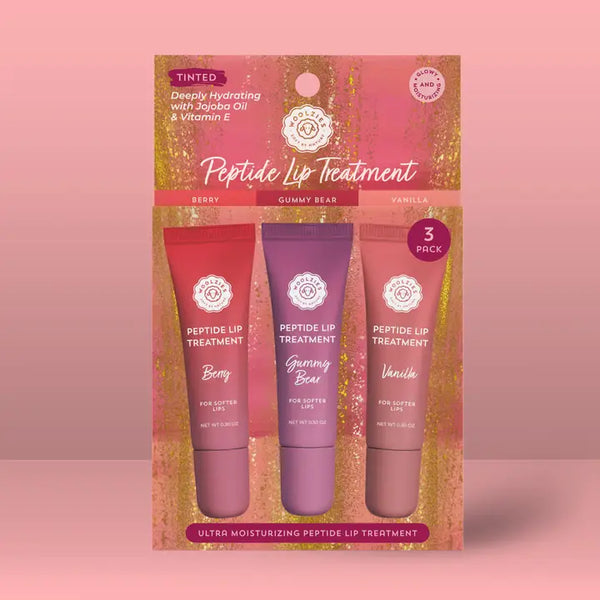 Tinted Lip Balm Tubes Trio - Peptide Lip Treatment - Berry Gummy Bear Vanilla - Woolzies - Wild Lark