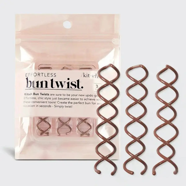 Bun Twist 3pc - Brown - - KITSCH - Wild Lark