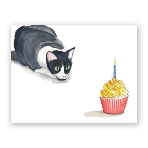 Cupcake Cat Birthday Greeting Card -  - Mincing Mockingbird - Wild Lark