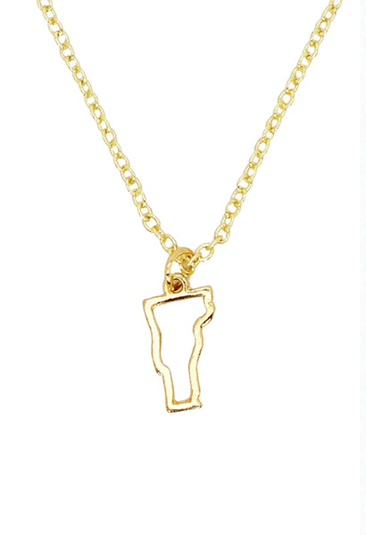 State Necklace - Gold - Vermont - - Lucky Feather - Wild Lark