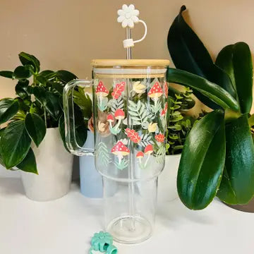40 oz Glass Tumbler Mug - Mushroom Cottagecore - mommyandmarie - Wild Lark