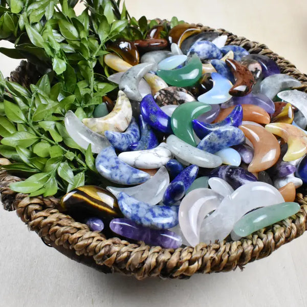 Crescent Moon Gemstone Pocket Stone -  - Ewelina Pas Jewelry - Wild Lark