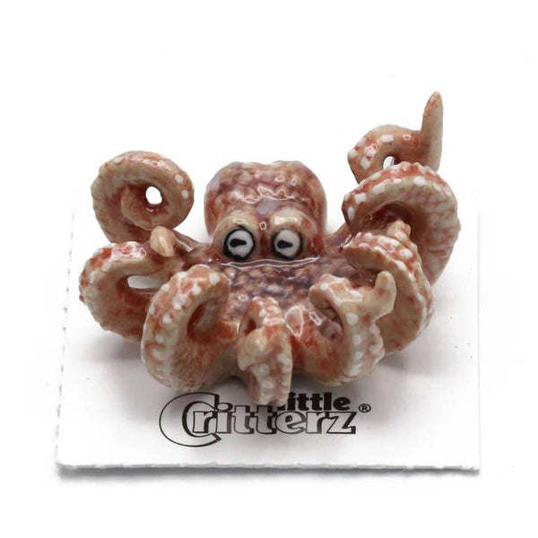 Porcelain Miniature Critters - Jet Octopus - Little Critterz - Wild Lark