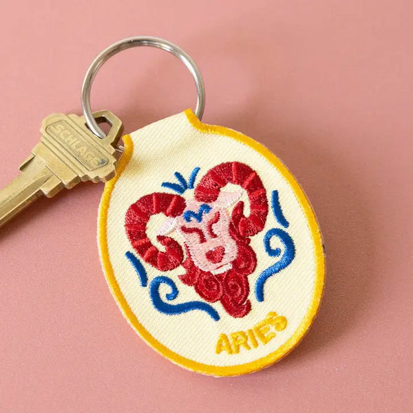 Zodiac Embroidered Keychain by Lindy Stark