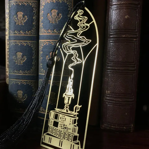 Cathedral Candlestick Metal Brass Bookmark -  - The Creeping Moon - Wild Lark