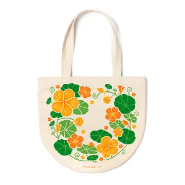 Round Canvas Tote - Nasturtiums - Seltzer Goods - Wild Lark