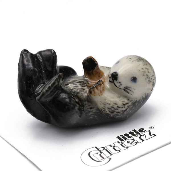 Porcelain Miniature Critters - Hammer Sea Otter - Little Critterz - Wild Lark