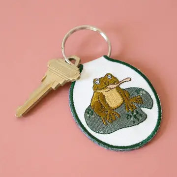 Embroidered Keychain - Frog - Lindy Stark Designs - Wild Lark