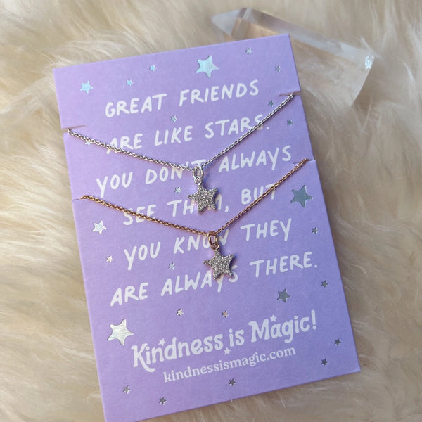 Kindness is Magic Necklaces - Friends Are Like Stars 2 Silver Necklaces - Kindness is Magic - Wild Lark