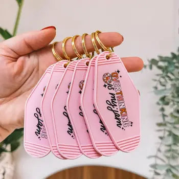 Powered by Daises Keychains - Overthinking is my Jam-Pink - Powered by Daisies - Wild Lark