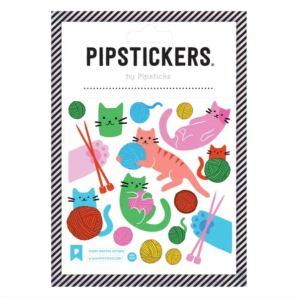 Fuzzy PipStickers - Fuzzy Knittin' Kittens - PipSticks - Wild Lark